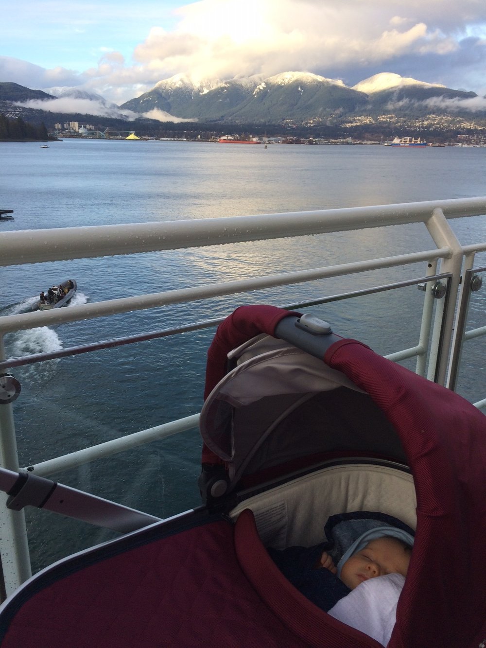 View over the North Shore Mountains from Canada Place