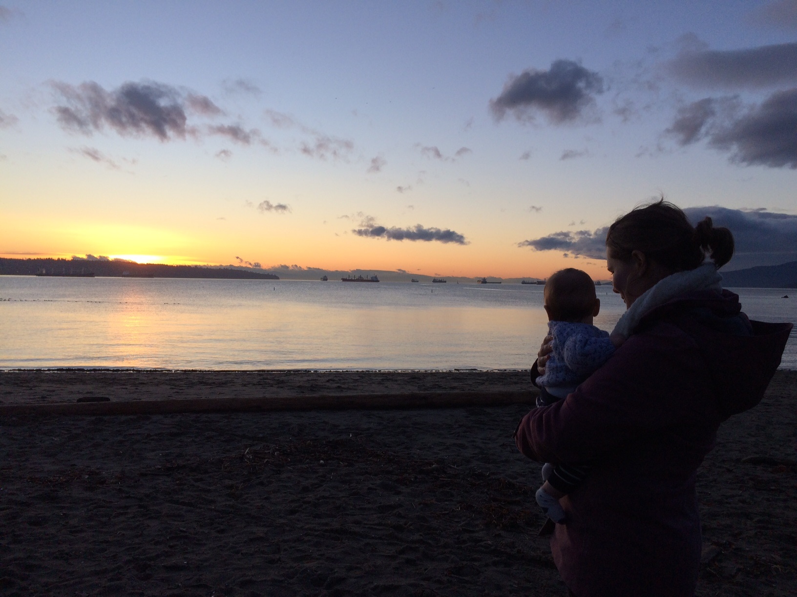 Watching the sunset from English Bay